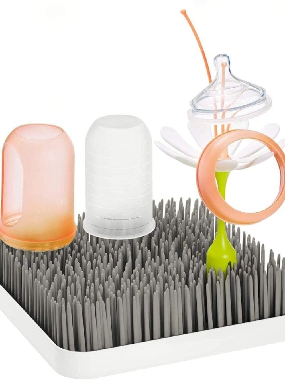 Grass Plastic Drying Rack - Modern Countertop Baby Bottle Organizer - 9.75 x 9.8